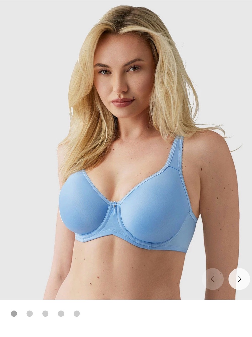 Wacoal Basic Beauty Spacer Underwire Blue Seamless T-Shirt Bra